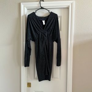 H&M Black Glittery Dress